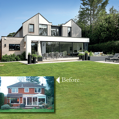 A face-lifted property, before and after