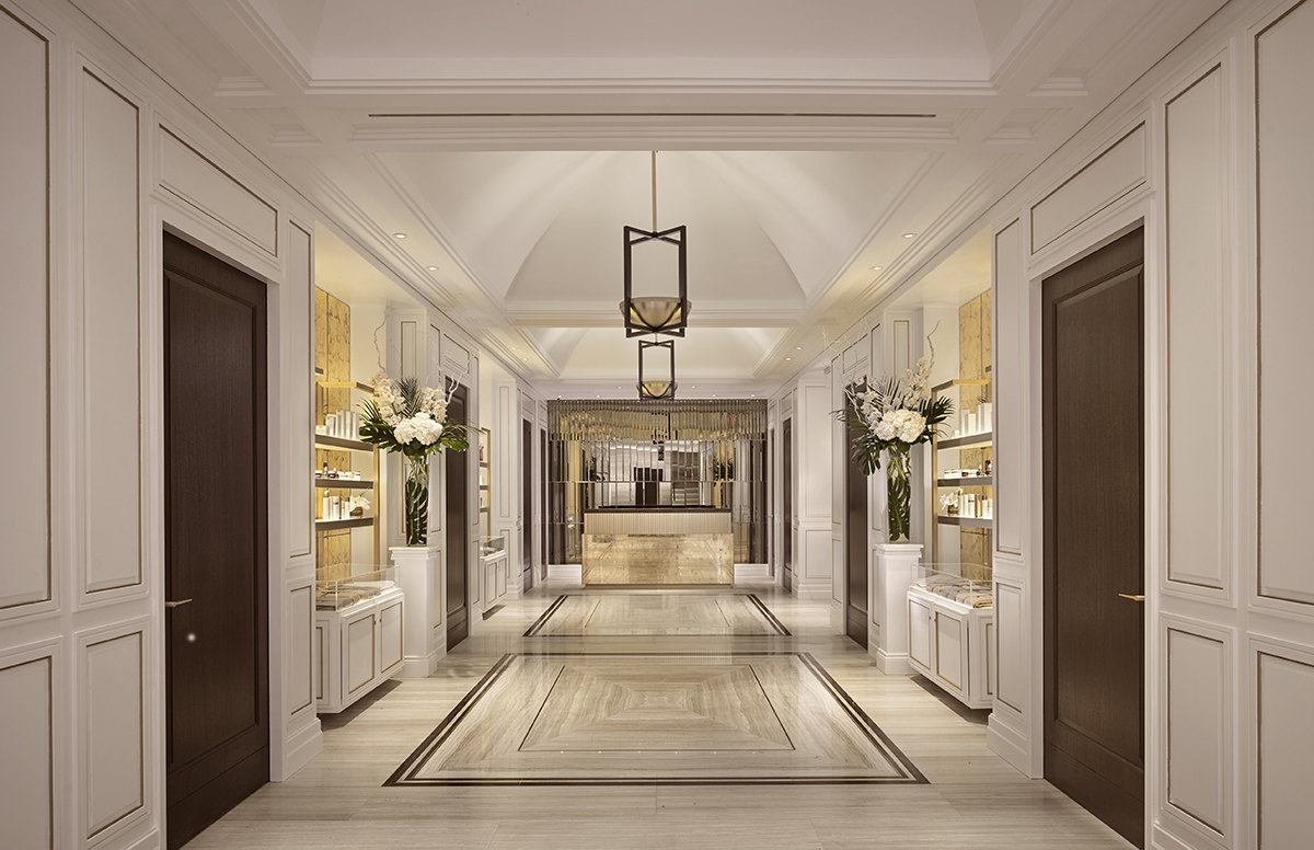 The reception The Langley's absolutely immaculate, contemporary underground spa