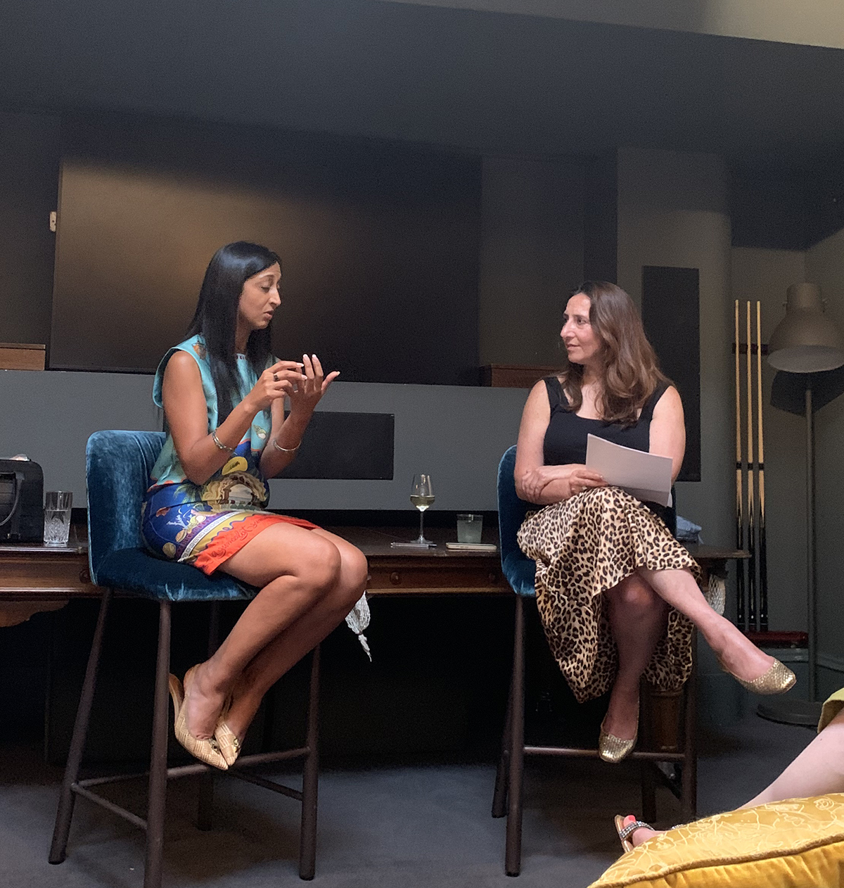 Dr. Alka Patel talks to Bibi Lynch at The Grouch Club event
