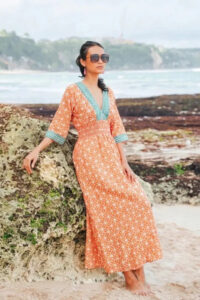V neck kaftan, orange from SW19