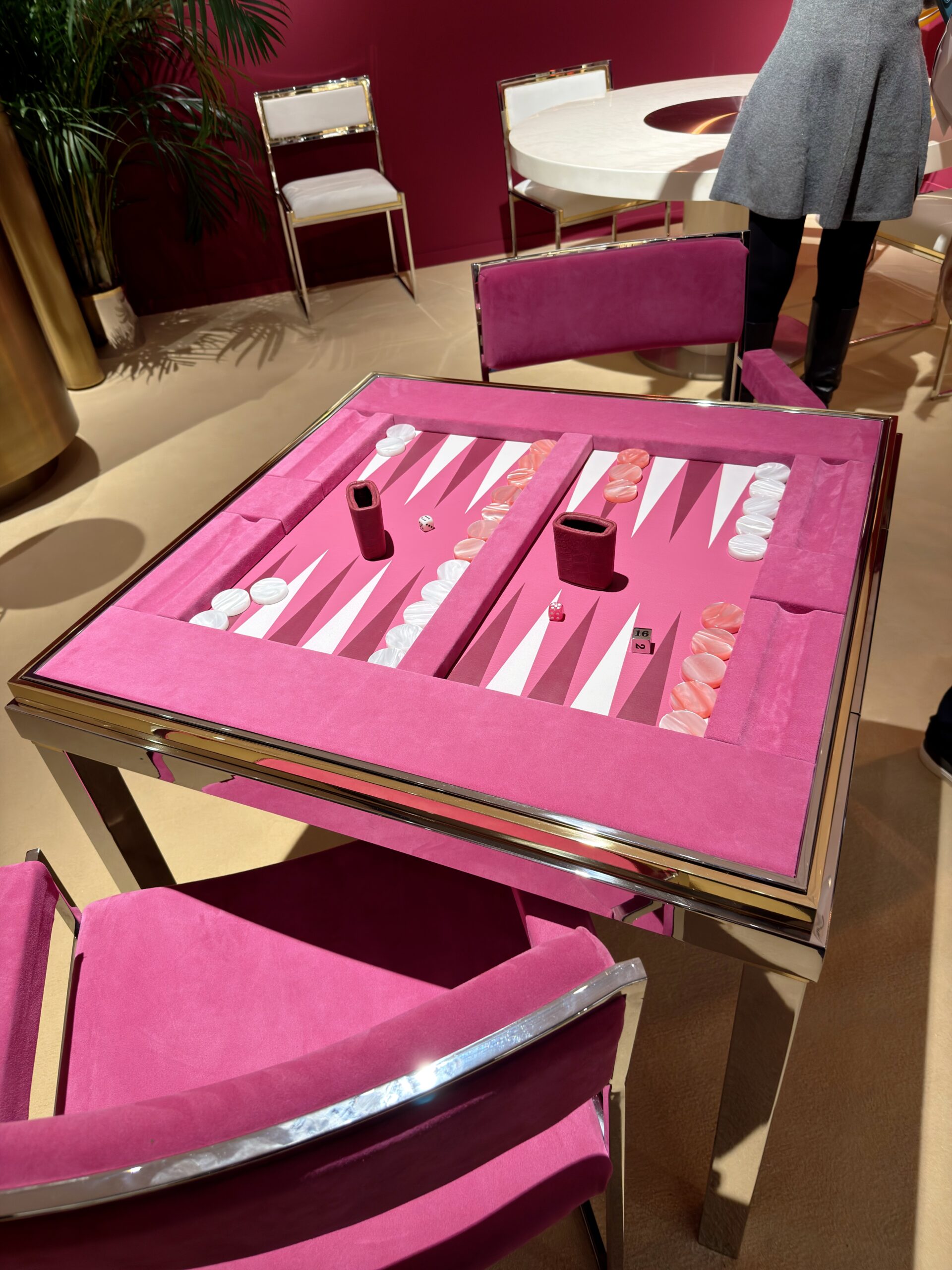 Willy Rizzo, pink backgammon table.